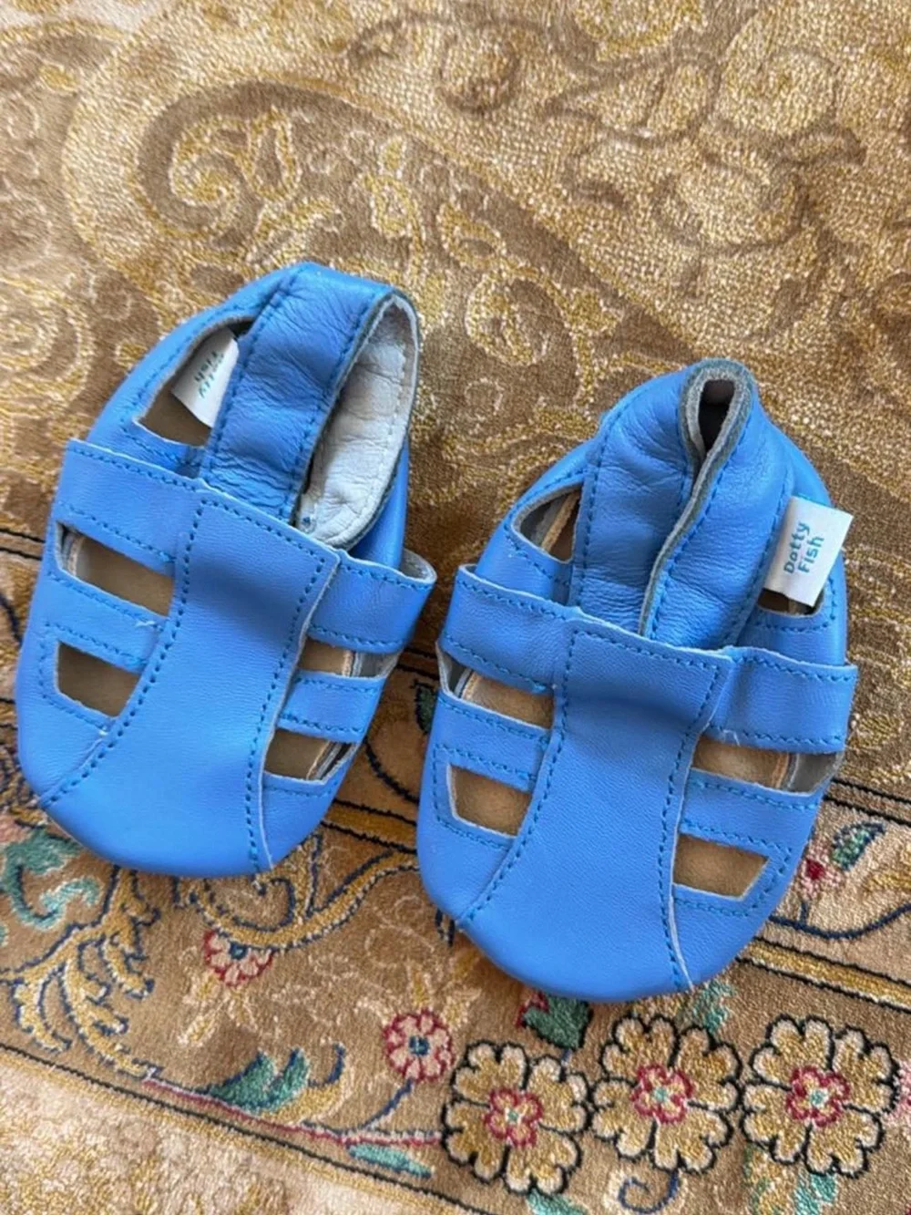 Baby Walker Soft Leather Sandals in Blue by